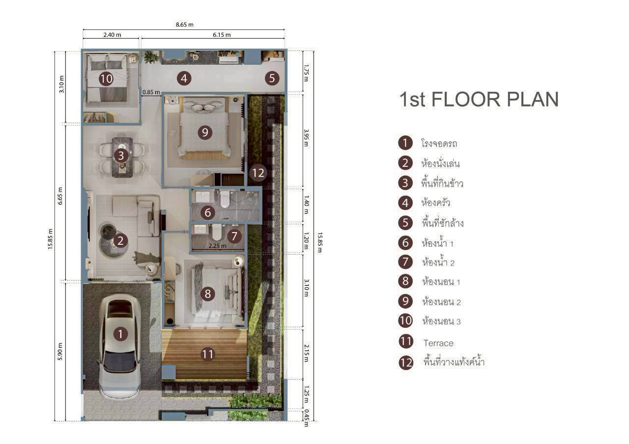 บ้านเดี่ยว 3 ห้องนอน กะทู้ · หมู่บ้านเดอะวัลเลย์กะทู้ บ้านแฝด รูปที่ 2